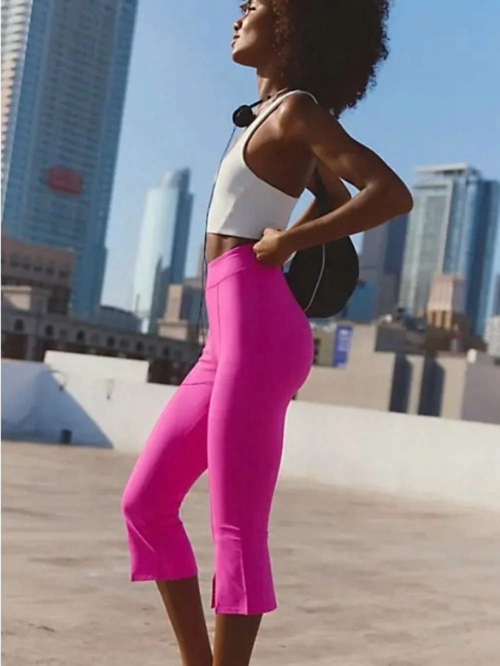 Free People Make It Happen Cropped Leggings. NWT. Living magenta